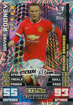 Sticker Wayne Rooney - English Premier League 2014-2015. Match Attax n. 446 - Topps
