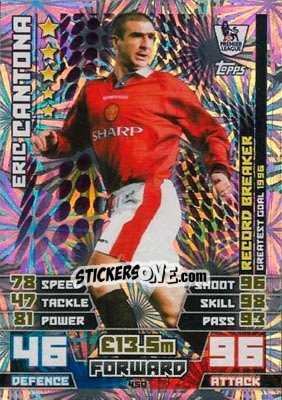 Sticker Eric Cantona - English Premier League 2014-2015. Match Attax n. 450 - Topps