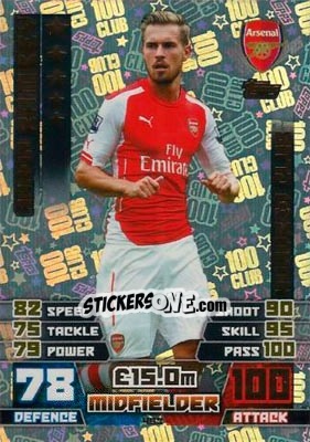 Sticker Aaron Ramsey - English Premier League 2014-2015. Match Attax n. 453 - Topps