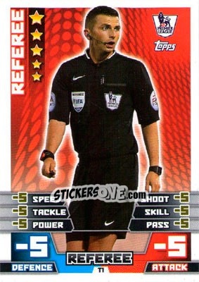 Figurina Referee  Michael Oliver - English Premier League 2014-2015. Match Attax - Topps