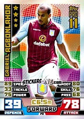 Sticker Gabriel Agbonlahor - English Premier League 2014-2015. Match Attax n. P2 - Topps