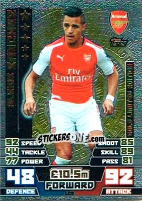 Sticker Alexis Sanchez - English Premier League 2014-2015. Match Attax n. LE2g - Topps