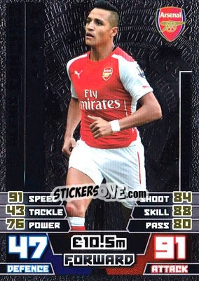 Sticker Alexis Sanchez - English Premier League 2014-2015. Match Attax - Topps