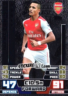 Sticker Alexis Sanchez - English Premier League 2014-2015. Match Attax n. LE2s - Topps