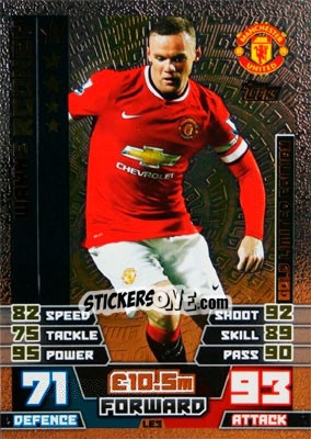 Sticker Wayne Rooney - English Premier League 2014-2015. Match Attax n. LE3g - Topps