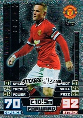 Sticker Wayne Rooney - English Premier League 2014-2015. Match Attax n. LE3s - Topps
