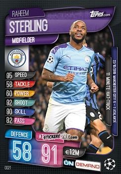 Sticker Raheem Sterling - 2019-20 On-Demand Match Attax UEFA Champions League
 n. OD21 - Topps