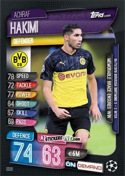 Cromo Achraf Hakimi - 2019-20 On-Demand Match Attax UEFA Champions League
 n. OD30 - Topps