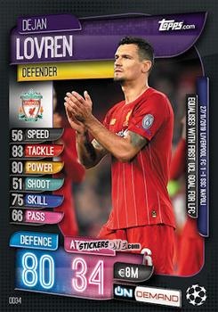Sticker Dejan Lovren - 2019-20 On-Demand Match Attax UEFA Champions League
 n. OD34 - Topps