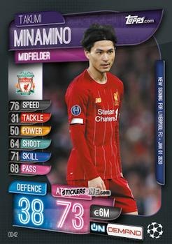 Sticker Takumi Minamino - 2019-20 On-Demand Match Attax UEFA Champions League
 n. OD42 - Topps