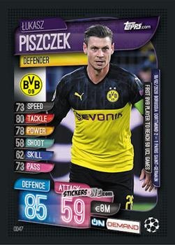 Cromo Lukasz Piszczek - 2019-20 On-Demand Match Attax UEFA Champions League
 n. OD47 - Topps
