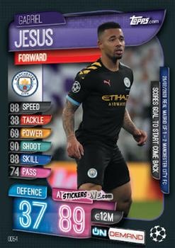 Cromo Gabriel Jesus - 2019-20 On-Demand Match Attax UEFA Champions League
 n. OD54 - Topps