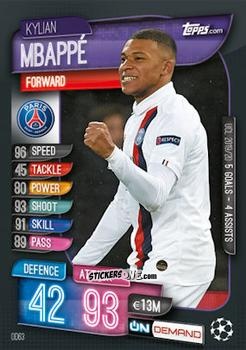 Figurina Kylian Mbappé - 2019-20 On-Demand Match Attax UEFA Champions League
 n. OD63 - Topps