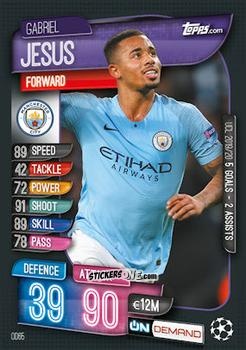 Cromo Gabriel Jesus - 2019-20 On-Demand Match Attax UEFA Champions League
 n. OD65 - Topps