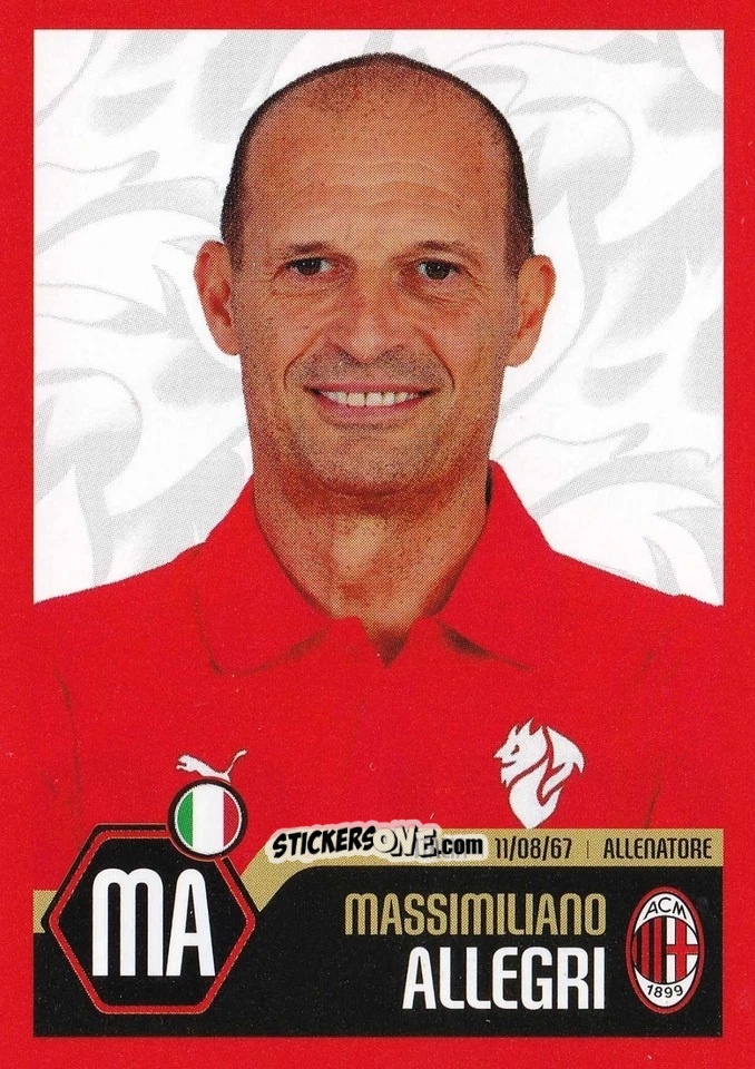 Cromo Massimiliano Allegri - A.C. Milan 2025-2026
 n. 18 - Euro Publishing