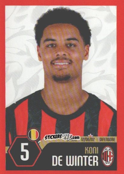 Cromo Koni De Winter - A.C. Milan 2025-2026
 n. 23 - Euro Publishing