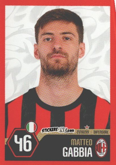 Cromo Matteo Gabbia - A.C. Milan 2025-2026
 n. 29 - Euro Publishing