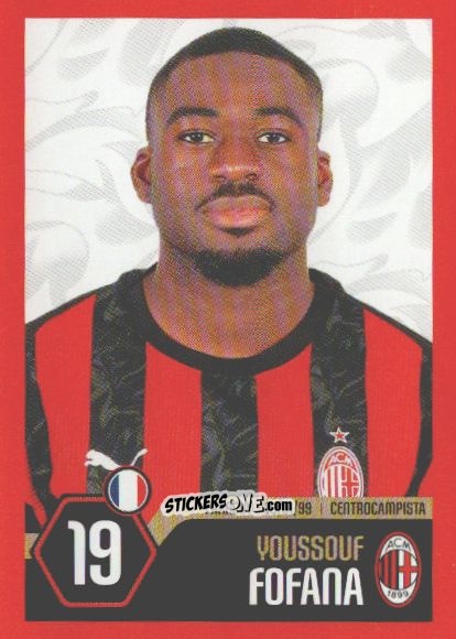 Cromo Youssouf Fofana - A.C. Milan 2025-2026
 n. 35 - Euro Publishing