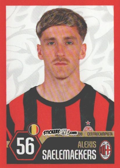 Sticker Alexis Saelemaekers - A.C. Milan 2025-2026
 n. 37 - Euro Publishing