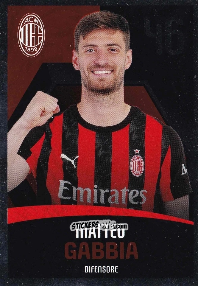 Cromo Matteo Gabbia - A.C. Milan 2025-2026
 n. M12 - Euro Publishing