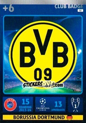 Sticker Team Logo - UEFA Champions League 2014-2015. Adrenalyn XL n. 12 - Panini