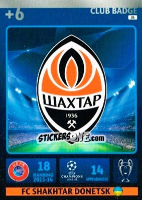 Sticker Team Logo - UEFA Champions League 2014-2015. Adrenalyn XL n. 26 - Panini