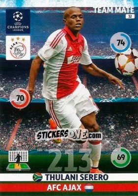 Sticker Thulani Serero - UEFA Champions League 2014-2015. Adrenalyn XL n. 32 - Panini