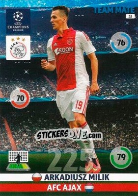 Sticker Arkadiusz Milik - UEFA Champions League 2014-2015. Adrenalyn XL n. 33 - Panini