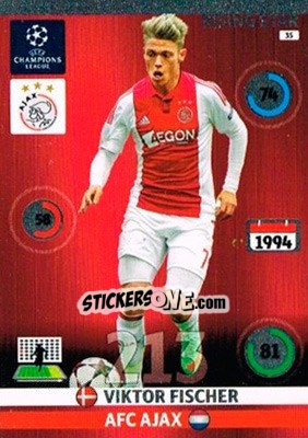Sticker Viktor Fischer - UEFA Champions League 2014-2015. Adrenalyn XL - Panini