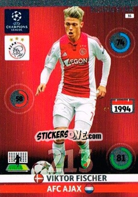 Sticker Viktor Fischer - UEFA Champions League 2014-2015. Adrenalyn XL n. 35 - Panini