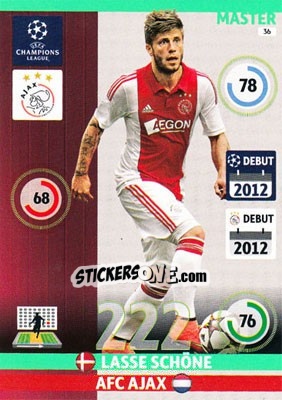 Figurina Lasse Schöne - UEFA Champions League 2014-2015. Adrenalyn XL - Panini