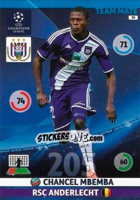 Sticker Chancel Mbemba - UEFA Champions League 2014-2015. Adrenalyn XL - Panini