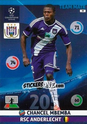 Sticker Chancel Mbemba - UEFA Champions League 2014-2015. Adrenalyn XL n. 39 - Panini