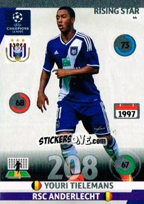 Sticker Youri Tielemans - UEFA Champions League 2014-2015. Adrenalyn XL n. 44 - Panini