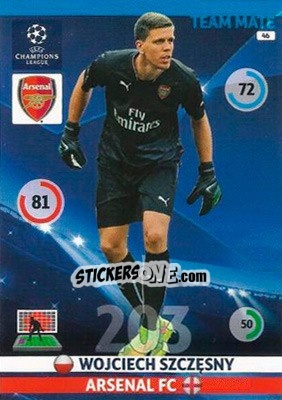 Sticker Wojciech Szczęsny - UEFA Champions League 2014-2015. Adrenalyn XL n. 46 - Panini