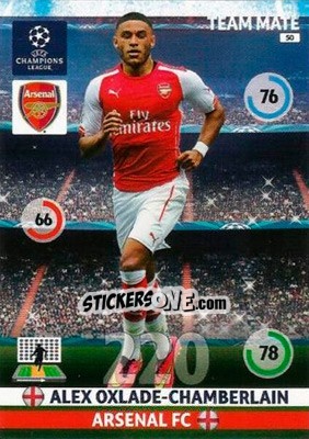 Sticker Alex Oxlade-Chamberlain - UEFA Champions League 2014-2015. Adrenalyn XL n. 50 - Panini