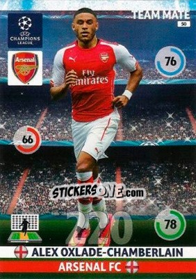 Figurina Alex Oxlade-Chamberlain - UEFA Champions League 2014-2015. Adrenalyn XL - Panini