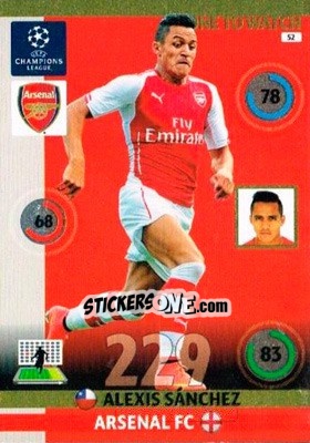 Sticker Alexis Sánchez - UEFA Champions League 2014-2015. Adrenalyn XL n. 52 - Panini