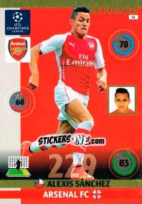 Figurina Alexis Sánchez - UEFA Champions League 2014-2015. Adrenalyn XL - Panini