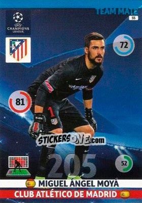 Sticker Miguel Ángel Moyá - UEFA Champions League 2014-2015. Adrenalyn XL n. 55 - Panini