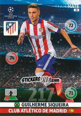 Figurina Guilherme Siqueira - UEFA Champions League 2014-2015. Adrenalyn XL n. 58 - Panini