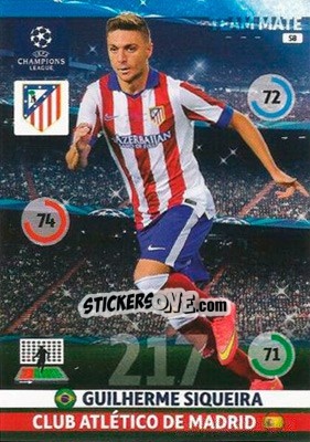 Figurina Guilherme Siqueira - UEFA Champions League 2014-2015. Adrenalyn XL - Panini