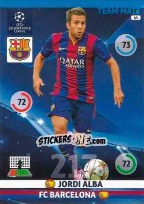 Sticker Jordi Alba - UEFA Champions League 2014-2015. Adrenalyn XL - Panini