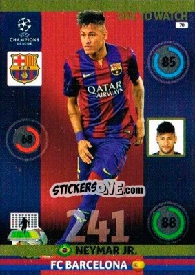 Sticker Neymar Jr. - UEFA Champions League 2014-2015. Adrenalyn XL n. 70 - Panini