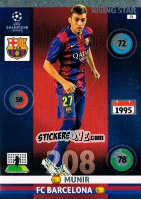 Sticker Munir - UEFA Champions League 2014-2015. Adrenalyn XL n. 71 - Panini
