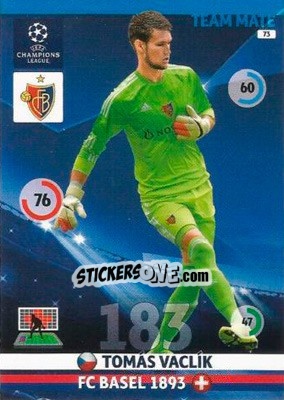 Sticker Tomás Vaclík - UEFA Champions League 2014-2015. Adrenalyn XL n. 73 - Panini