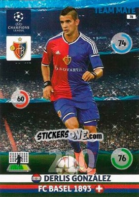 Sticker Derlis González - UEFA Champions League 2014-2015. Adrenalyn XL n. 78 - Panini