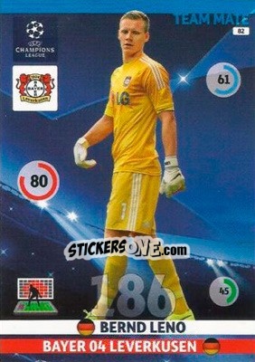 Sticker Bernd Leno - UEFA Champions League 2014-2015. Adrenalyn XL n. 82 - Panini