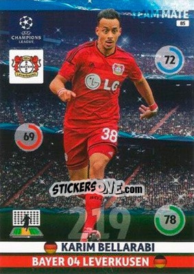Sticker Karim Bellarabi - UEFA Champions League 2014-2015. Adrenalyn XL n. 85 - Panini