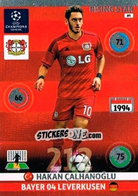 Sticker Hakan Çalhanoğlu - UEFA Champions League 2014-2015. Adrenalyn XL n. 89 - Panini